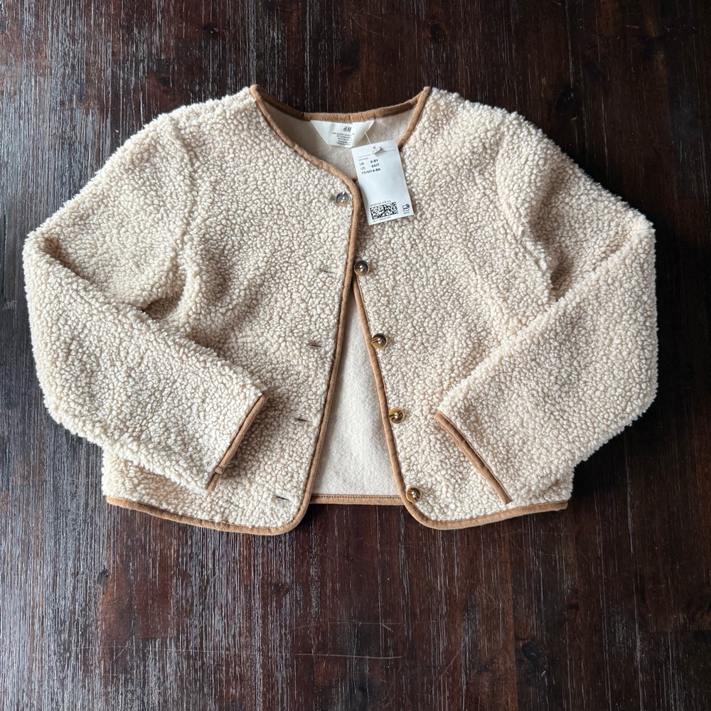 H&M Cream Kids Sherpa Jacket